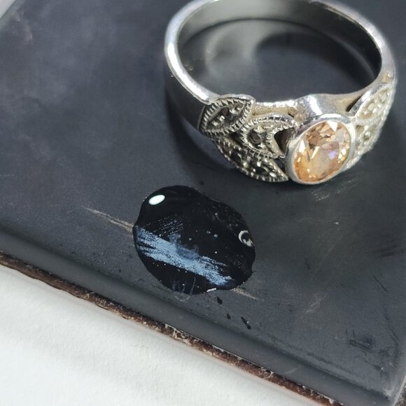 925‎ Sterling Silver Ring Citrine .925 Size 8 - Picture 10 of 10